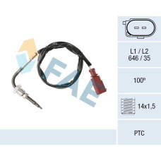 Sensor, temp. gas escape