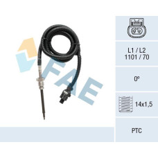 Sensor, temp. gas escape