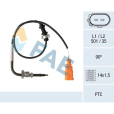 Sensor, temp. gas escape