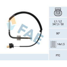 Sensor, temp. gas escape
