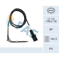 Sensor, temp. gas escape
