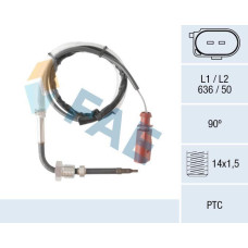 Sensor, temp. gas escape