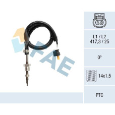 Sensor, temp. gas escape