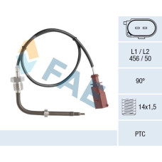 Sensor, temp. gas escape