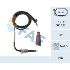 Sensor, temp. gas escape