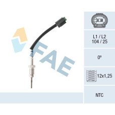 Sensor, temp. gas escape