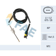 Sensor, temp. gas escape